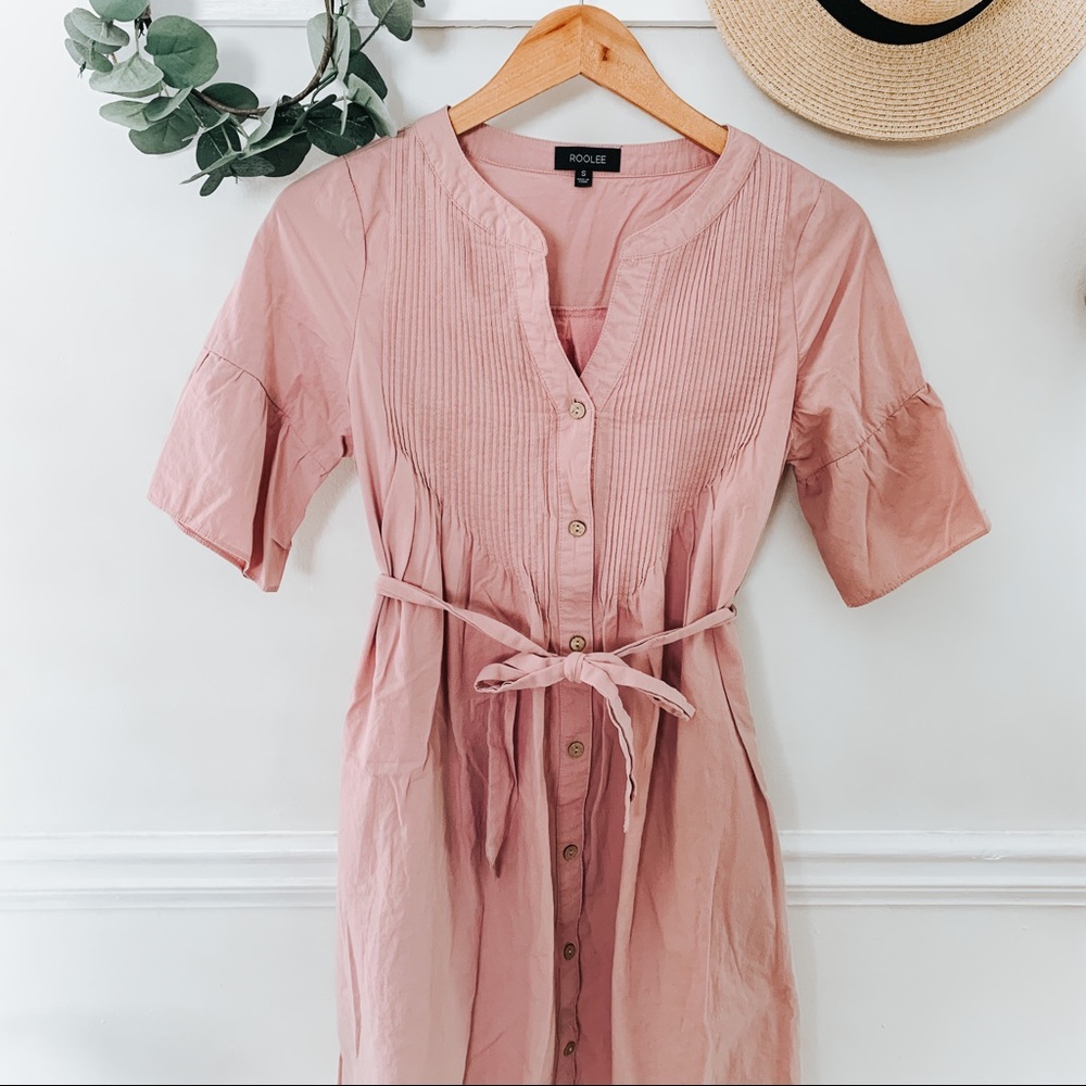 Roolee Pink/Purple Button-Down Dress